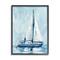 Stupell Industries Nautical Blue Sailboat Tranquil Coastal Water Watercolor Painting Framed Wall Art